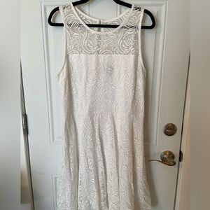 White lace skater dress